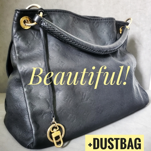 Louis Vuitton Handbags - Auth Louis Vuitton Artsy Monogram Empreinte MM Tote HandBag Black Hobo Dustbag